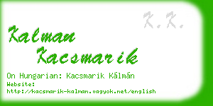 kalman kacsmarik business card