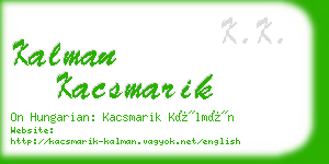 kalman kacsmarik business card